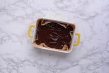 Transfer the chocolate mixture to the baking dish