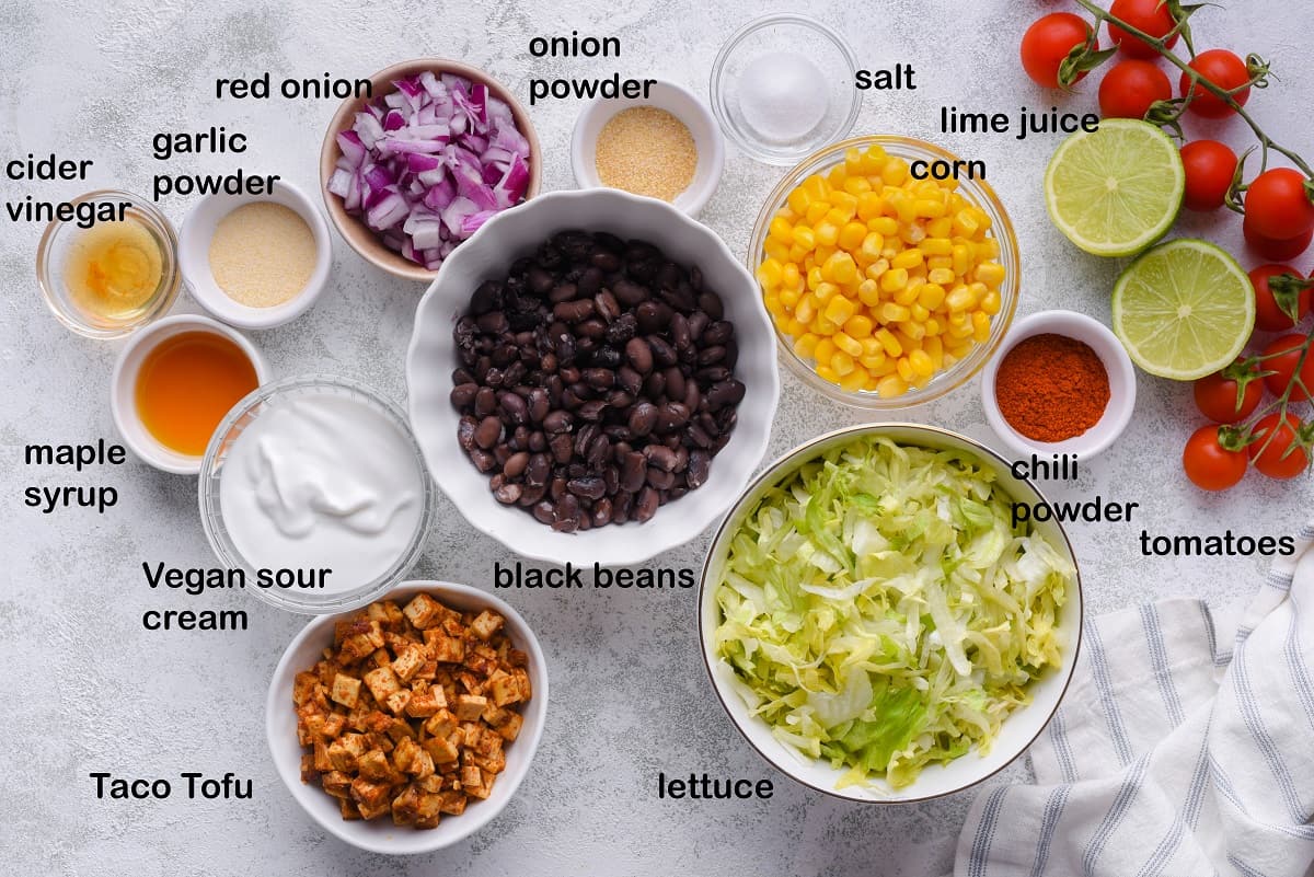 Vegan taco salad ingredients labels