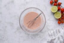 whisk all dressing ingredients in a bowl