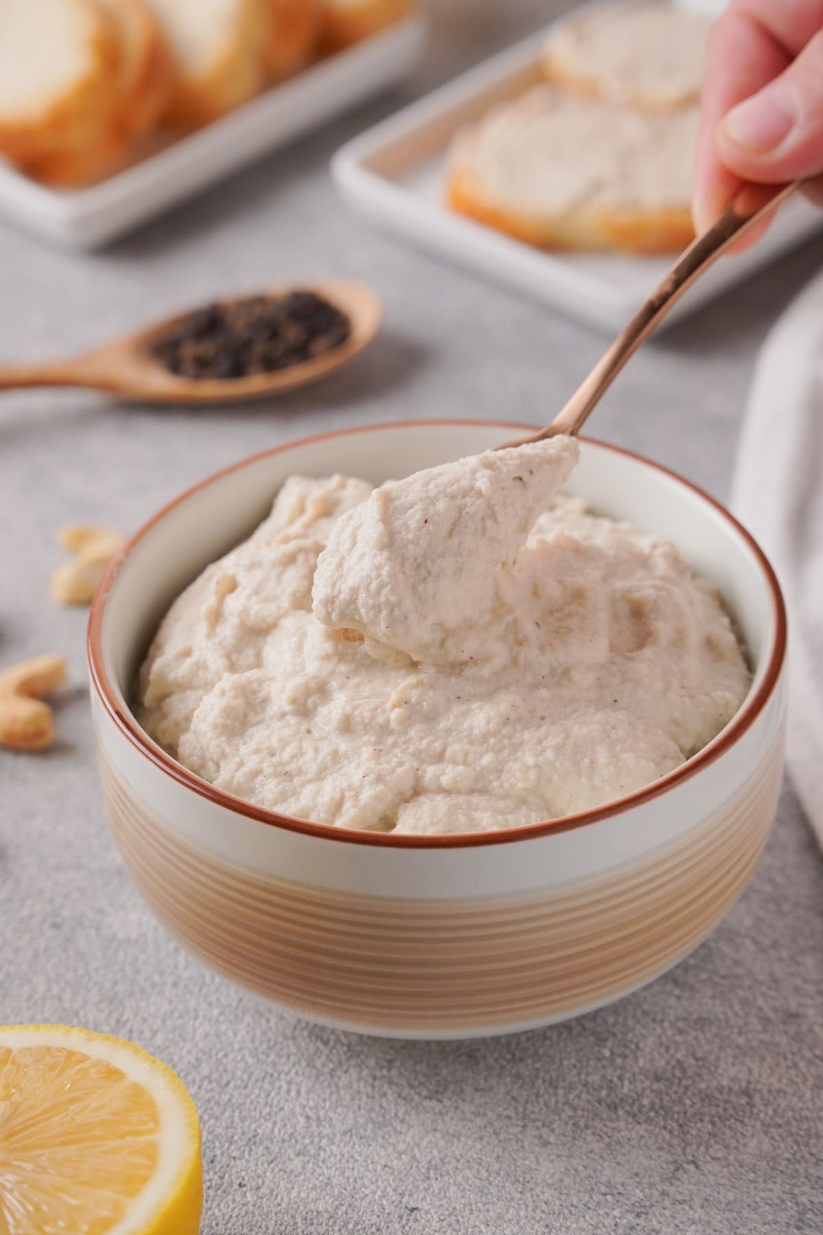 Vegan cashew cheese spread ready 2