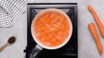 In a medium saucepan cover the carrots with water