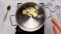 melt the non dairy butter over medium heat