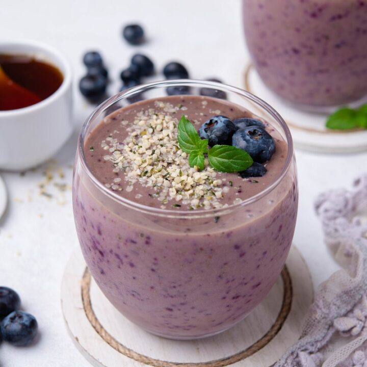 Blueberry Protein Shake Before or After Workout - Vegan