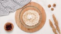 Mix flour oats salt and oil in a medium bowl