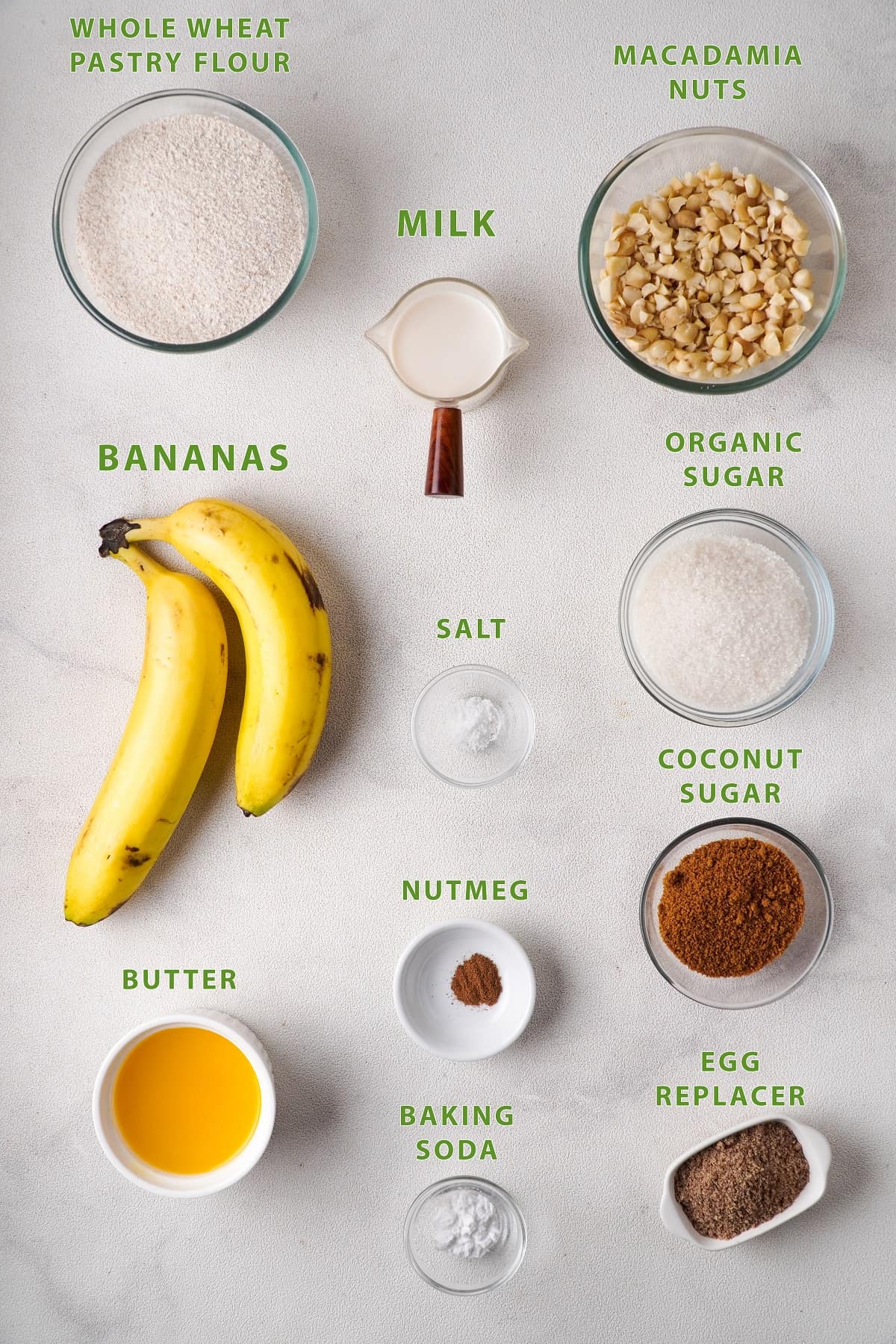 Vegan banana nut muffins ingredients labels