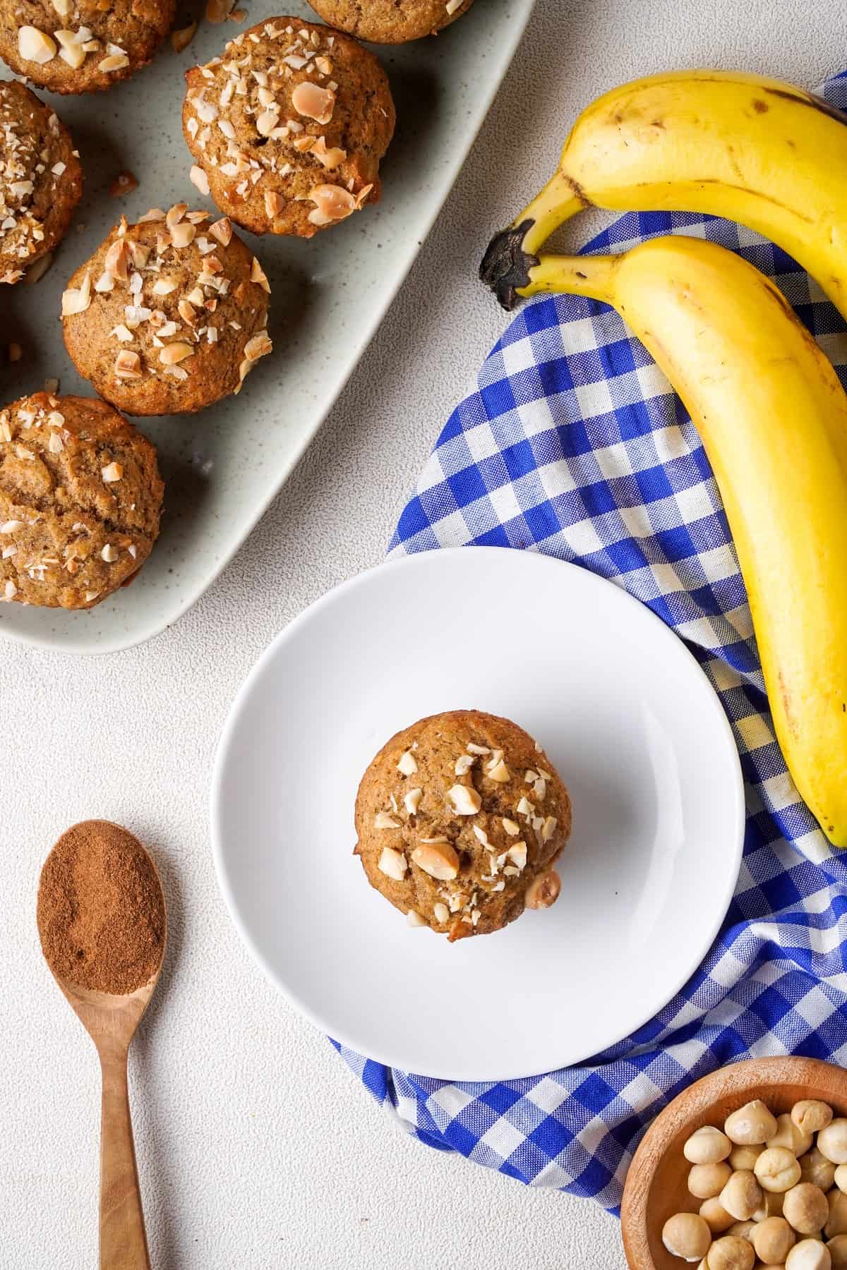 Vegan banana nut muffins ready 11
