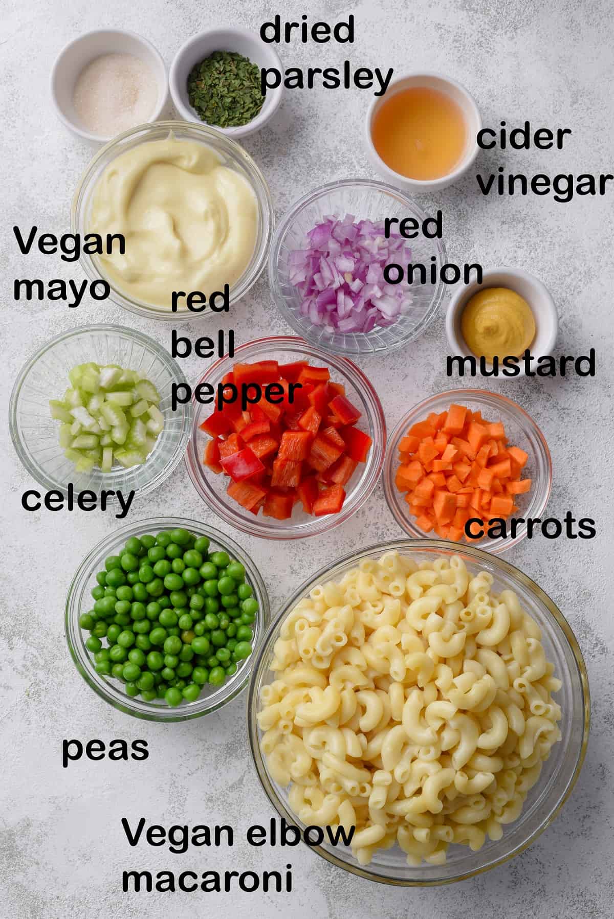 Vegan macaroni salad ingredients labels