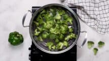 Steam the broccoli florets