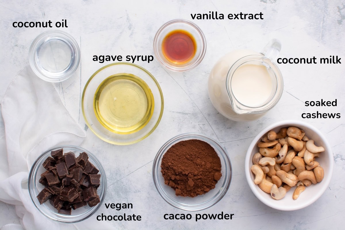 ingredients needed to make no churn vegan chocolate ice cream